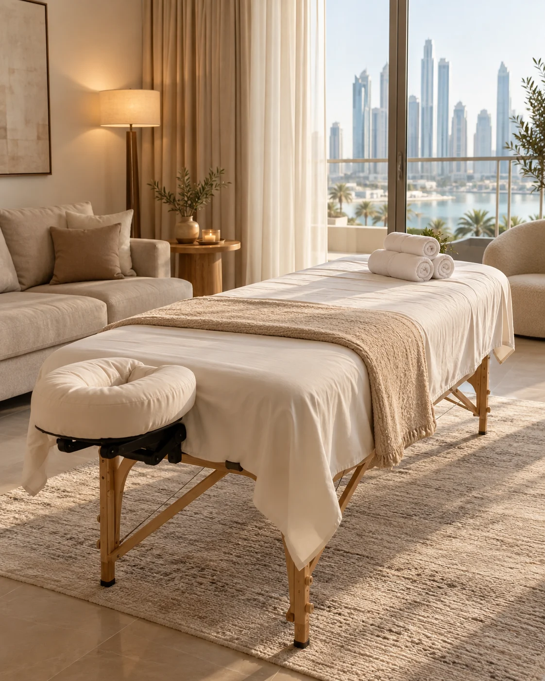 Prepared massage bed